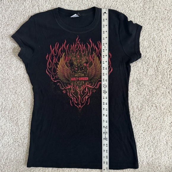 Harley-Davidson Women’s Short Sleeve Black Flame Tee from Charleston,SC Size XL - Picture 8 of 8
